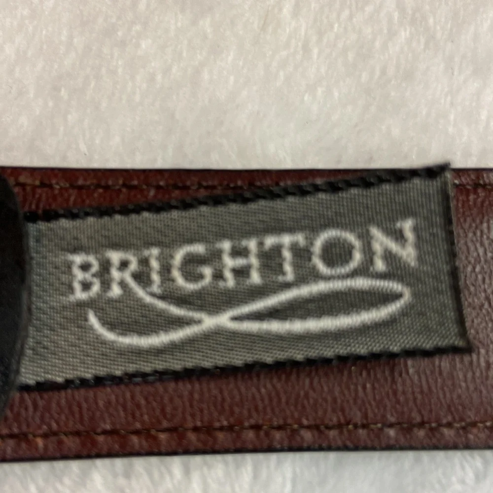 Brighton Black Anilina Blazed Cowhide on Glove Leather Belt Brass Buckle USA